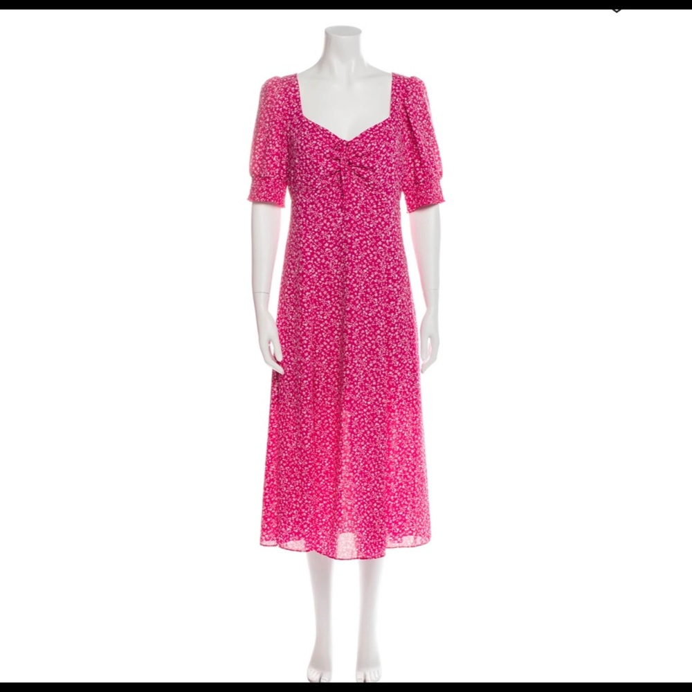 Likely pink and white floral dress